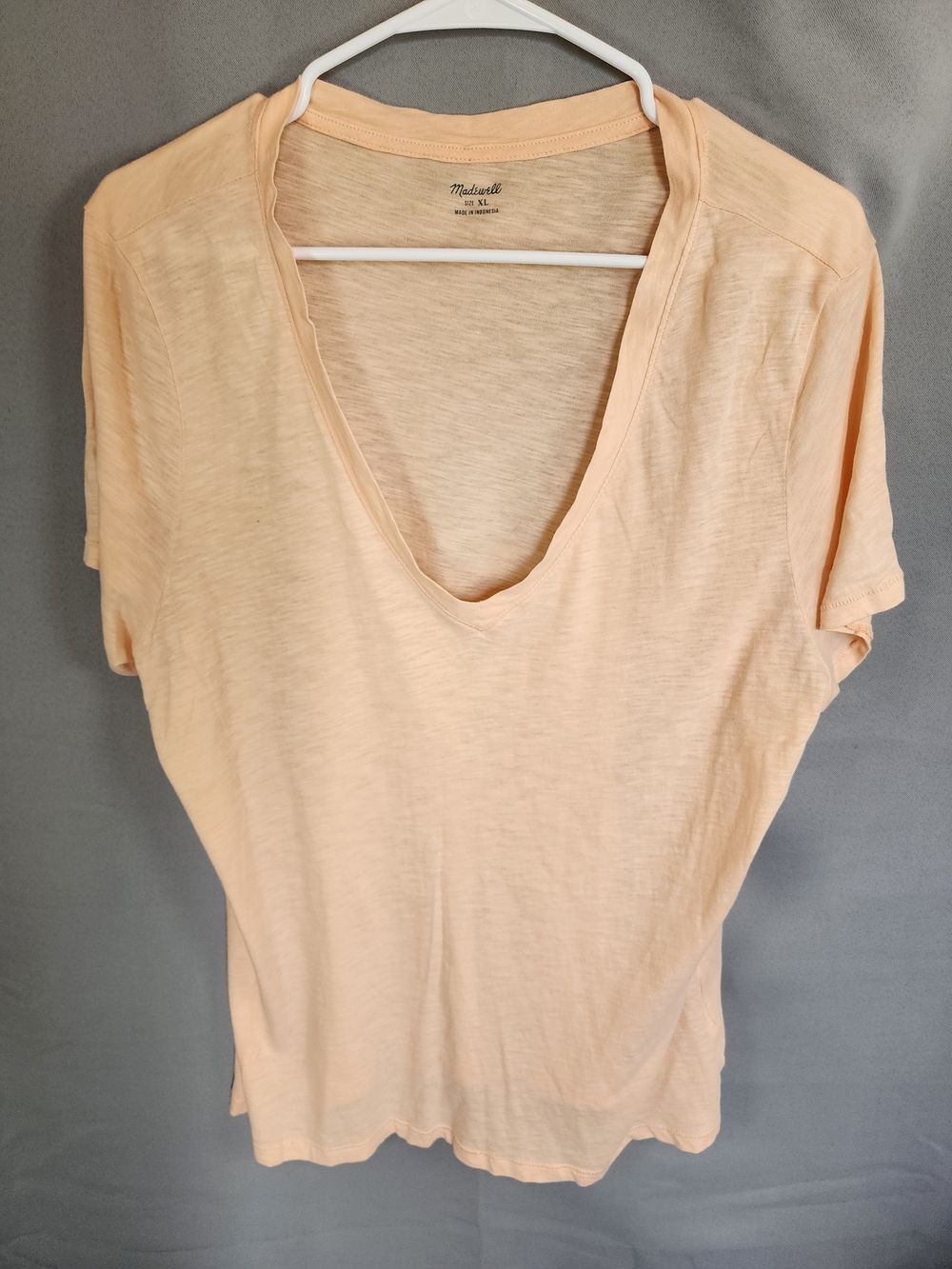 Madewell Orange V-Neck Short Sleeve Tee